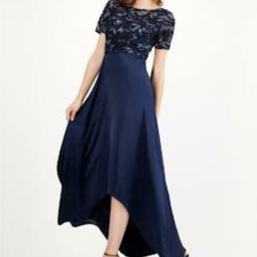 Adrianna Papell High-Low Beaded Soutache Maxi - Picture 2 of 12